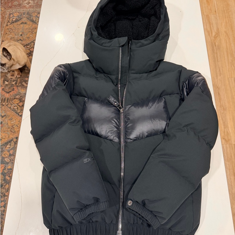 Spyder Black Puffer Ski Jacket with Fleece Lining